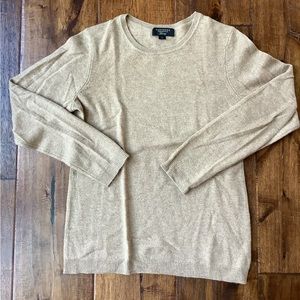 CHARTER CLUB CASHMERE LUXURY MEDIUM TAUPE CREW NECK SWEATER